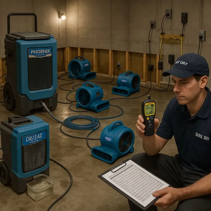 Structural Drying and Dehumidification process in Hazelwood, MO